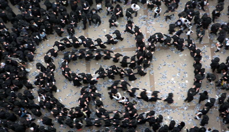 Haredi Jews at a demonstration in Jerusalem on March 2, 2014. Photo by Menahem Kahana/AFP/Getty Images.
