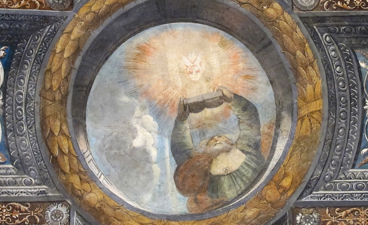 From a fresco in the Palazzo Constabili in Ferrara, Italy. Wikimedia.
