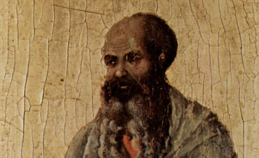 From The Prophet Malachi by Duccio di Buoninsegna, c. 1310 at the Museo dell&#8217;Opera del Duomo, Siena Cathedral. Wikimedia.
