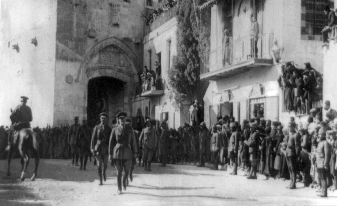 British General Edmund Allenby enters Jerusalem on December 11, 1917. Only days earlier, the city was still under the administration of the Ottoman empire, a 400-year-long occupation. Library of Congress.
