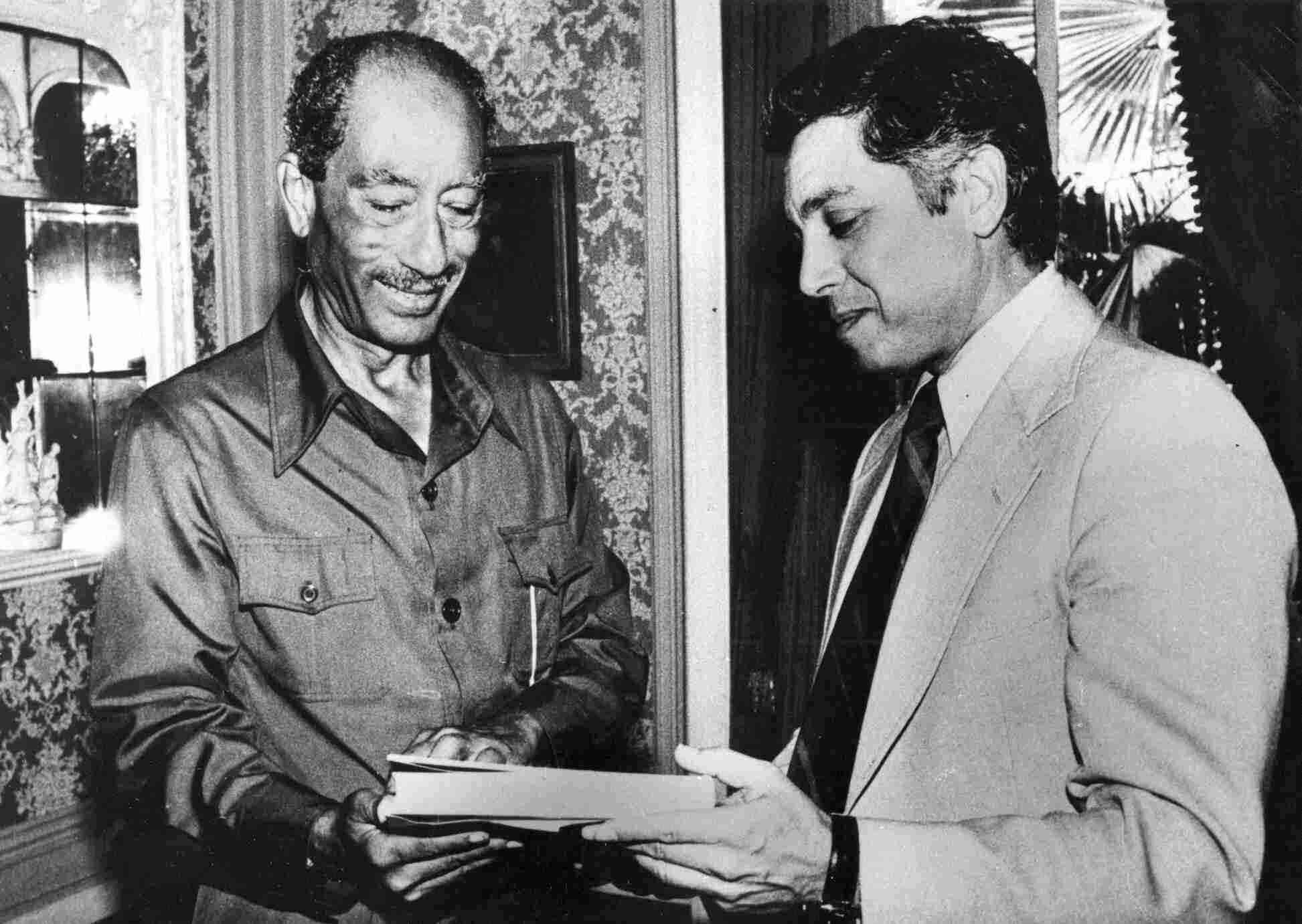 Anwar Sadat and Menahem Milson. Menahem Milson.
