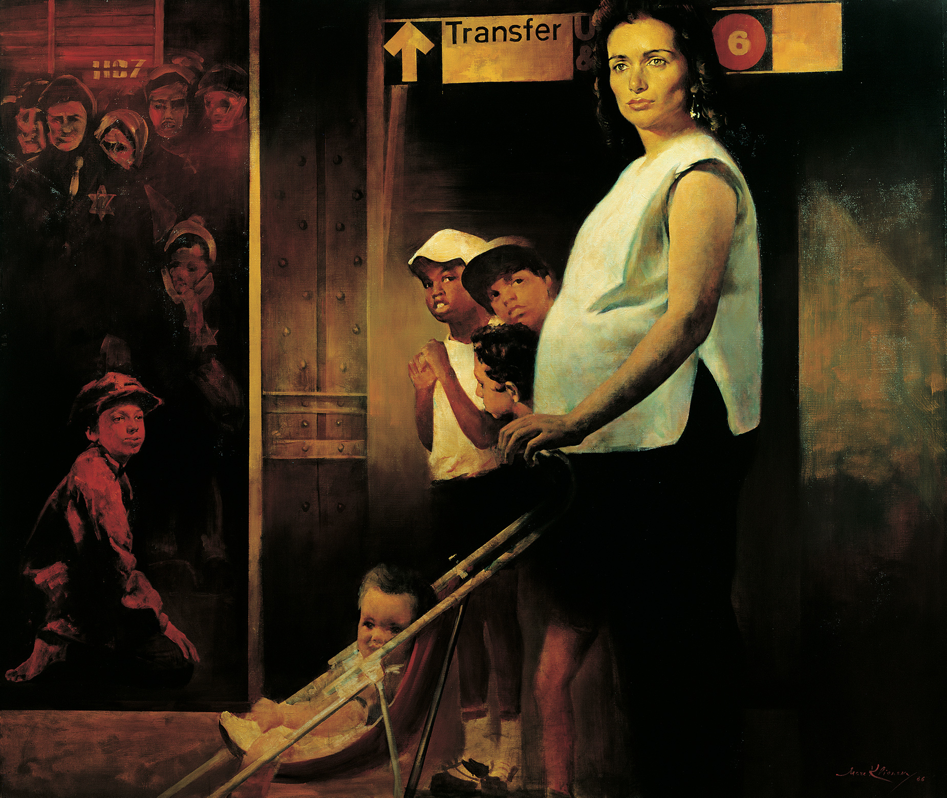 Waiting for the Train (1986) by Marc Klionsky, currently at the Yad Vashem Art Museum in Jerusalem. Marc Klionsky Estate.
