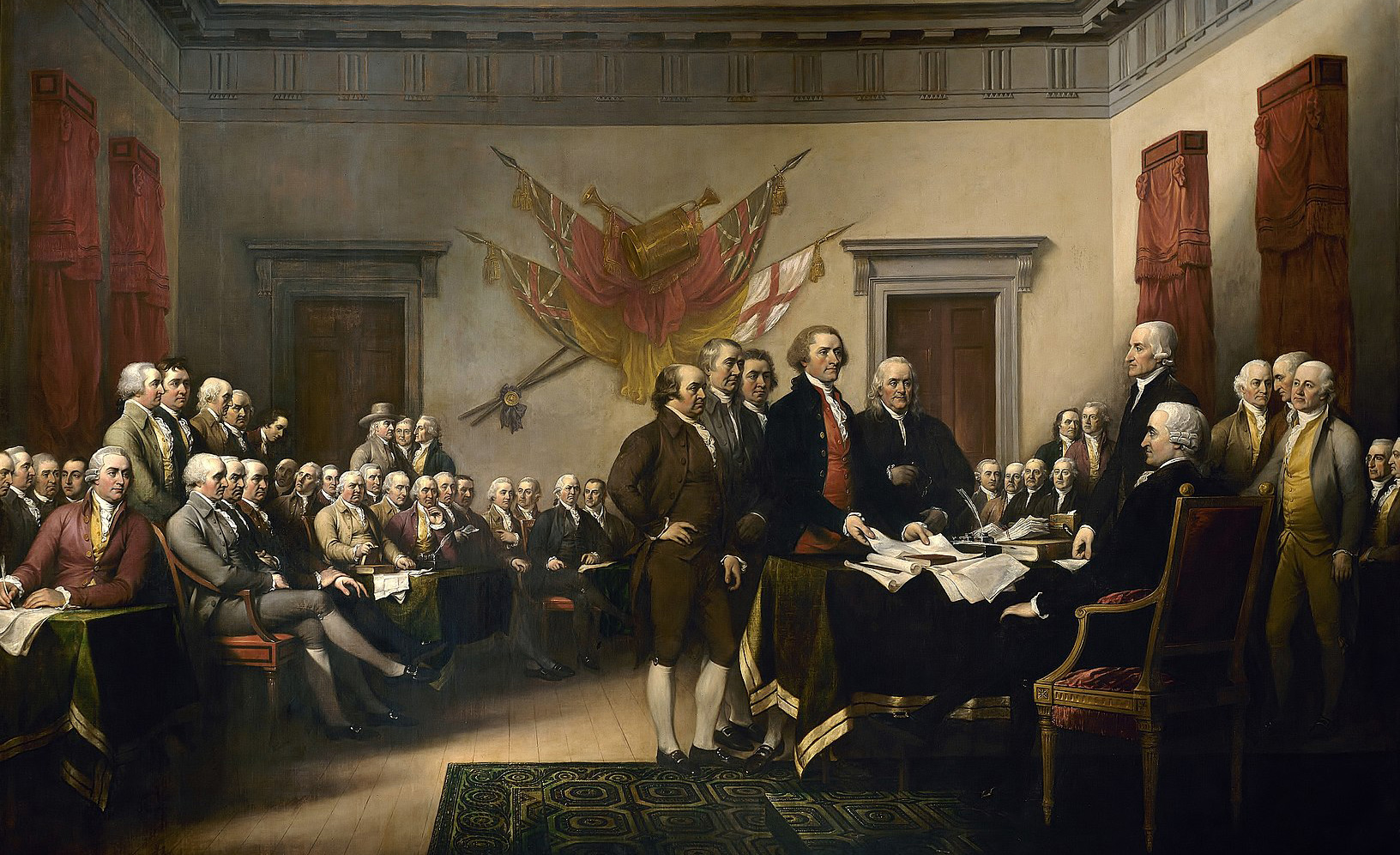From the painting Declaration of Independence by John Trumbull, 1818. Wikipedia.
