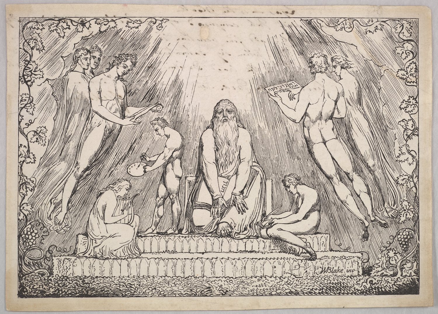 A lithograph of the biblical figure Enoch by William Blake, 1806–7. Metropolitan Museum of Art.
