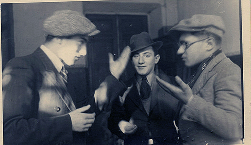 Young Jewish men engaged in a lively talmudic discussion in the Ramayles yeshiva in Vilna in the 1930s. Taken by A. Sapir, courtesy YIVO.
