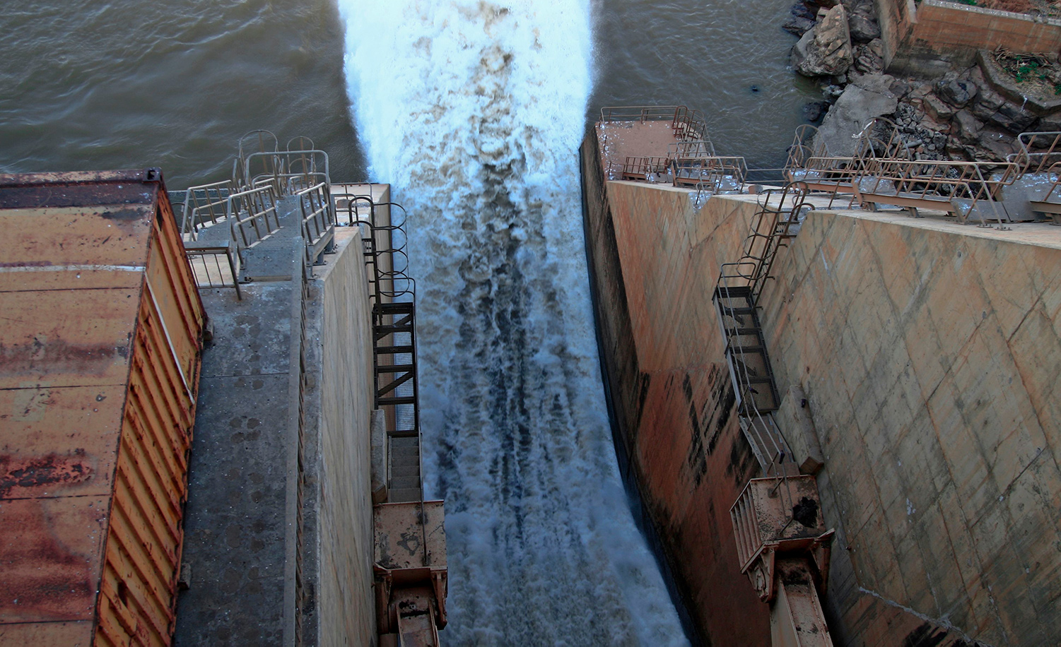 The Roseires Dam on the Blue Nile river in southeastern Sudan on November 27, 2020. EBRAHIM HAMID/AFP via Getty Images.
