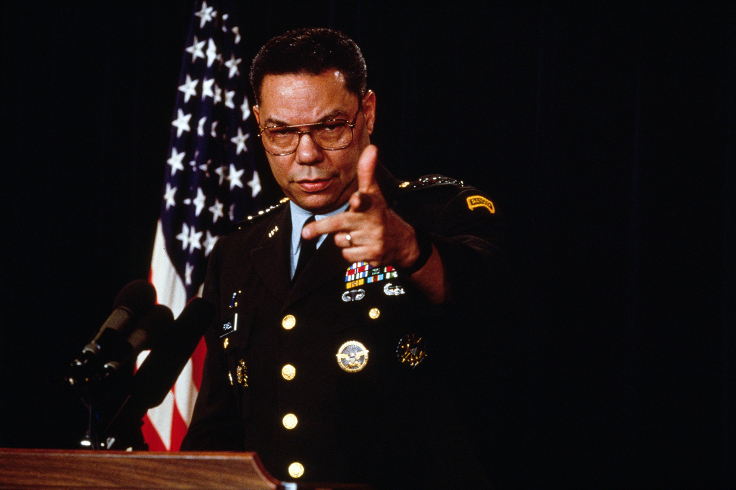 Colin Powell at the Pentagon in 1991. Rick Maiman/Sygma via Getty Images.
