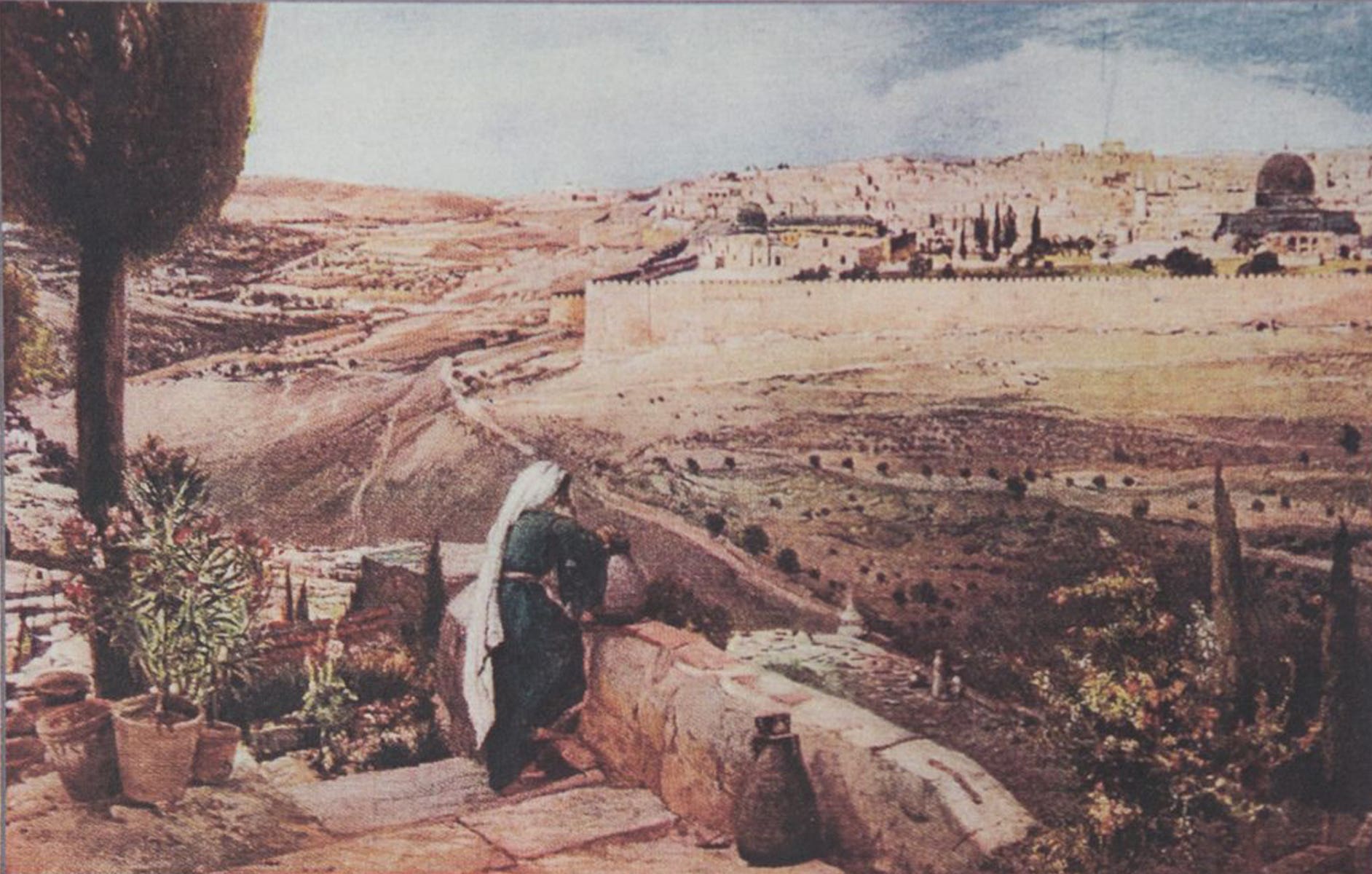 An illustration from 19th-century guidebooks to pre-state Palestine.
