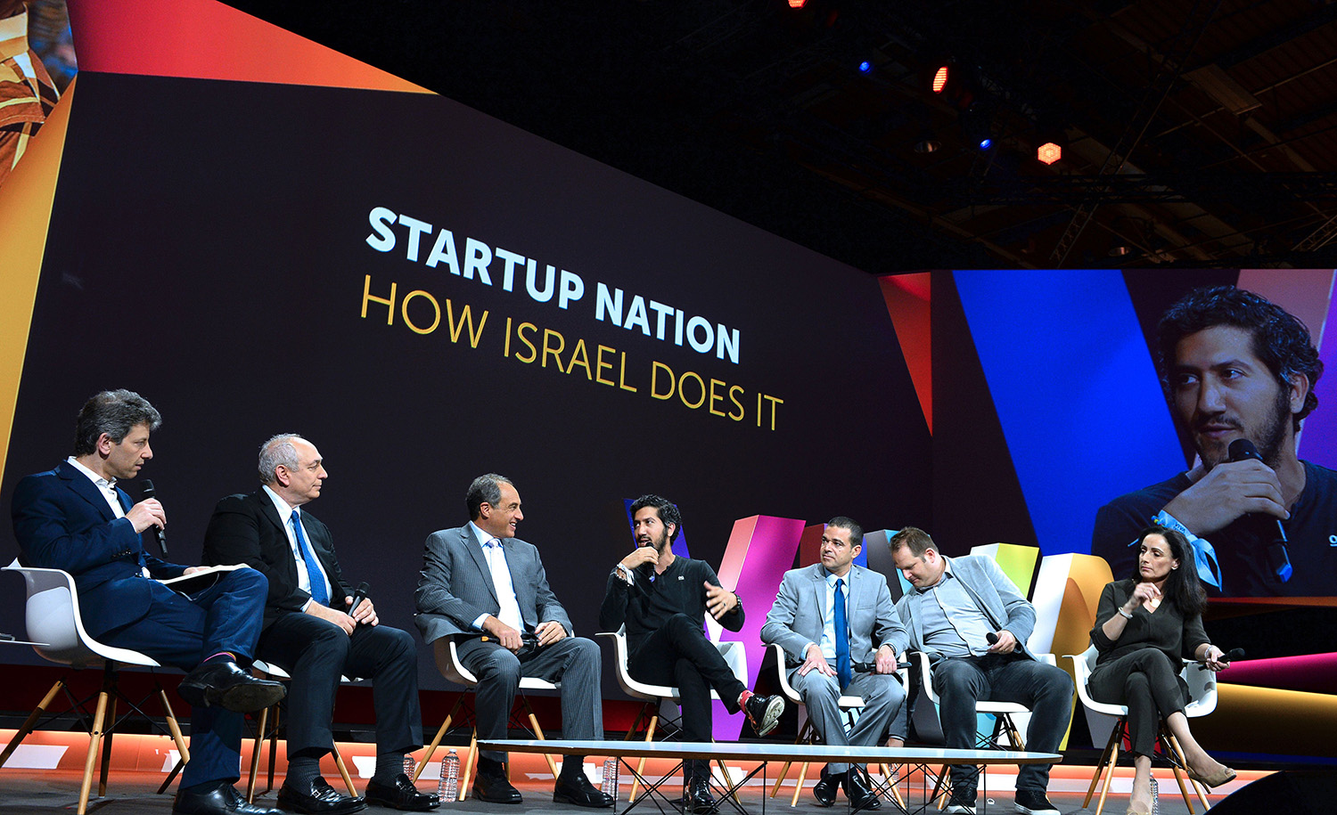 Israeli entrepreneurs at a Viva technology event in Paris in 2016. ERIC PIERMONT/AFP via Getty Images.
