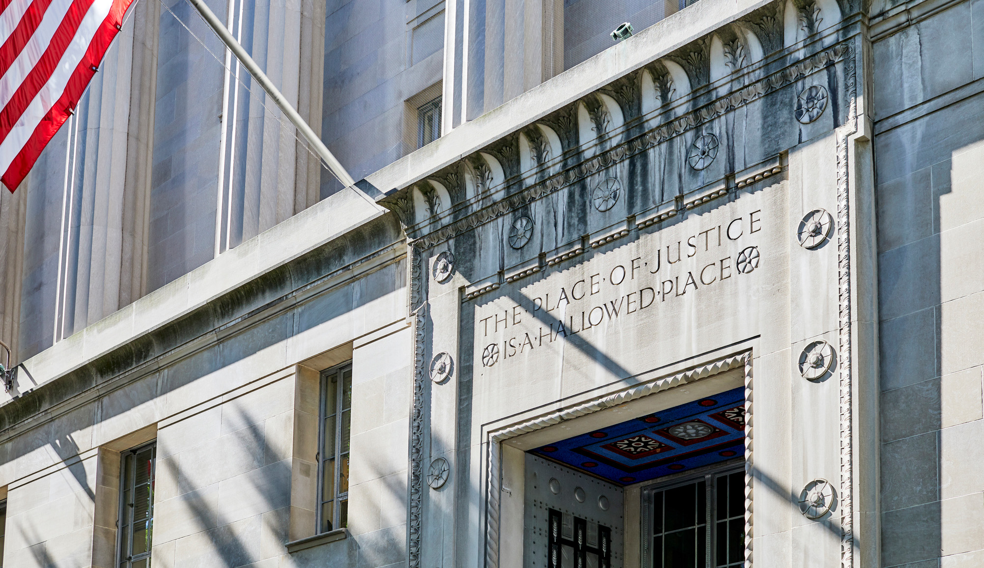 The entrance to the Robert F. Kennedy Department of Justice building in Washington, D.C. wingedwolf/iStock.
