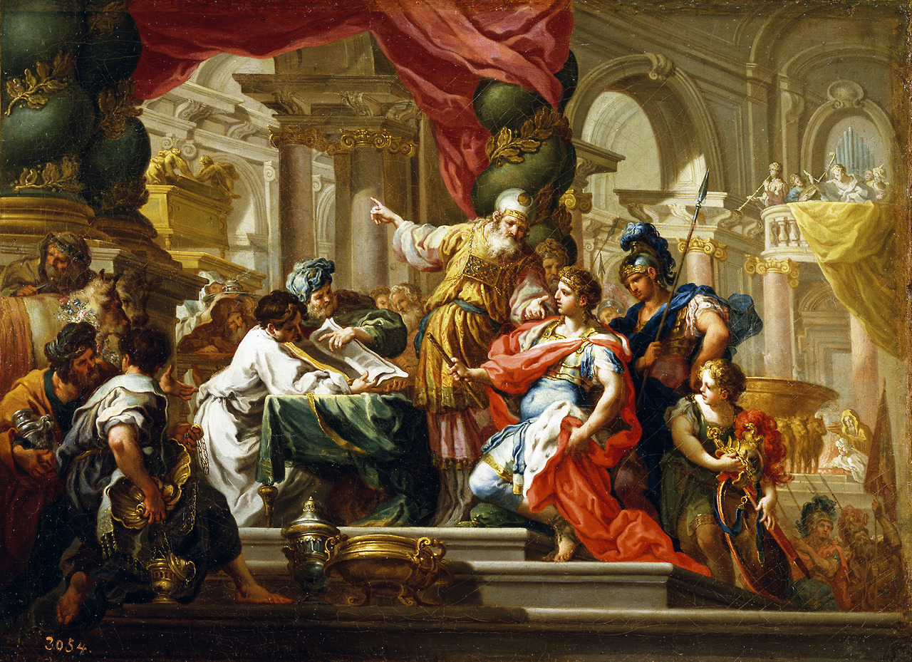 Alexander the Great in the Temple of Jerusalem, Sebastiano Conca, 1736. Museo del Prado, Madrid.
