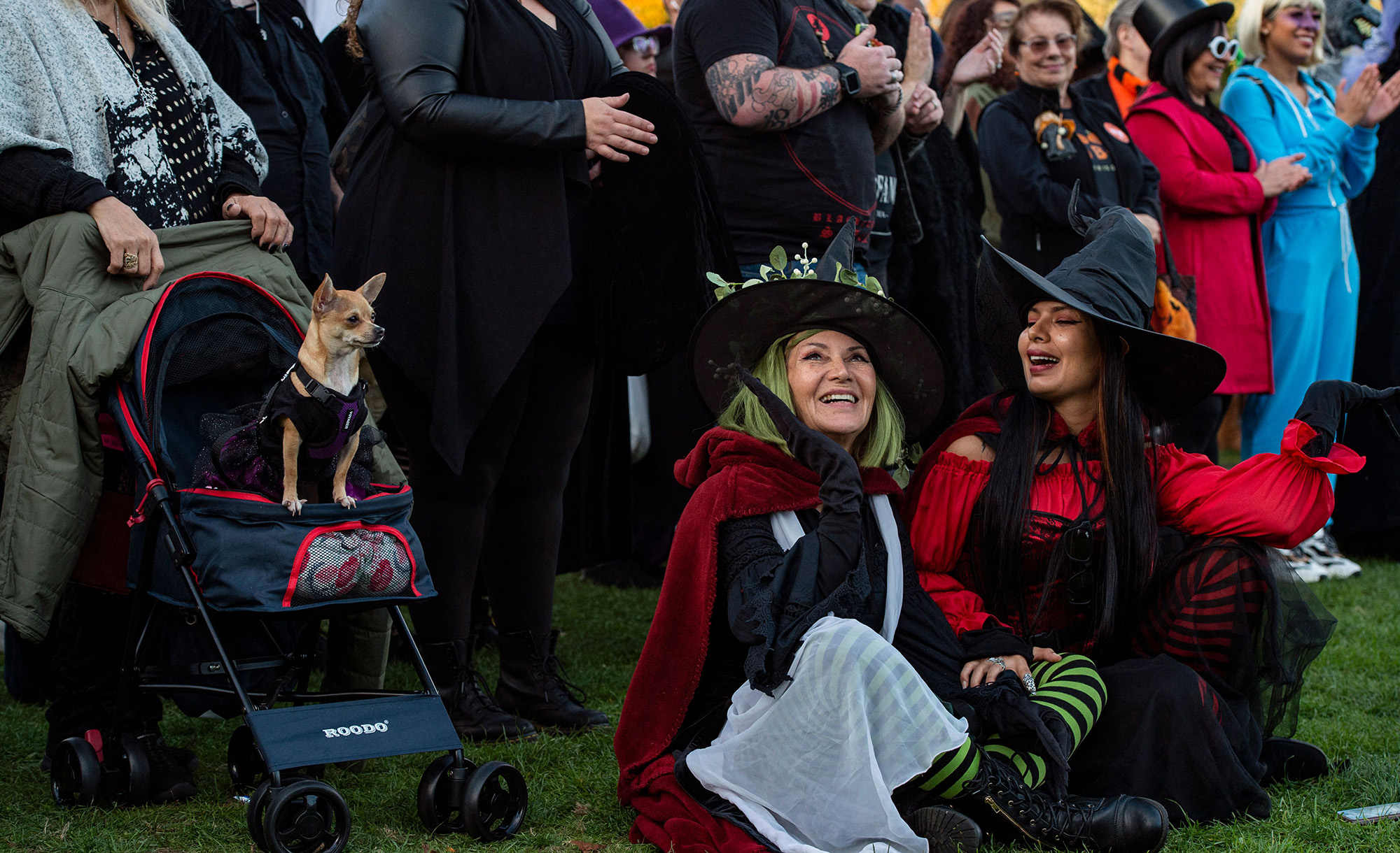 
Halloween revelers at the Salem Witches&#8217; Magic Circle in Salem, Massachusetts on October 31, 2022. JOSEPH PREZIOSO/AFP via Getty Images.







