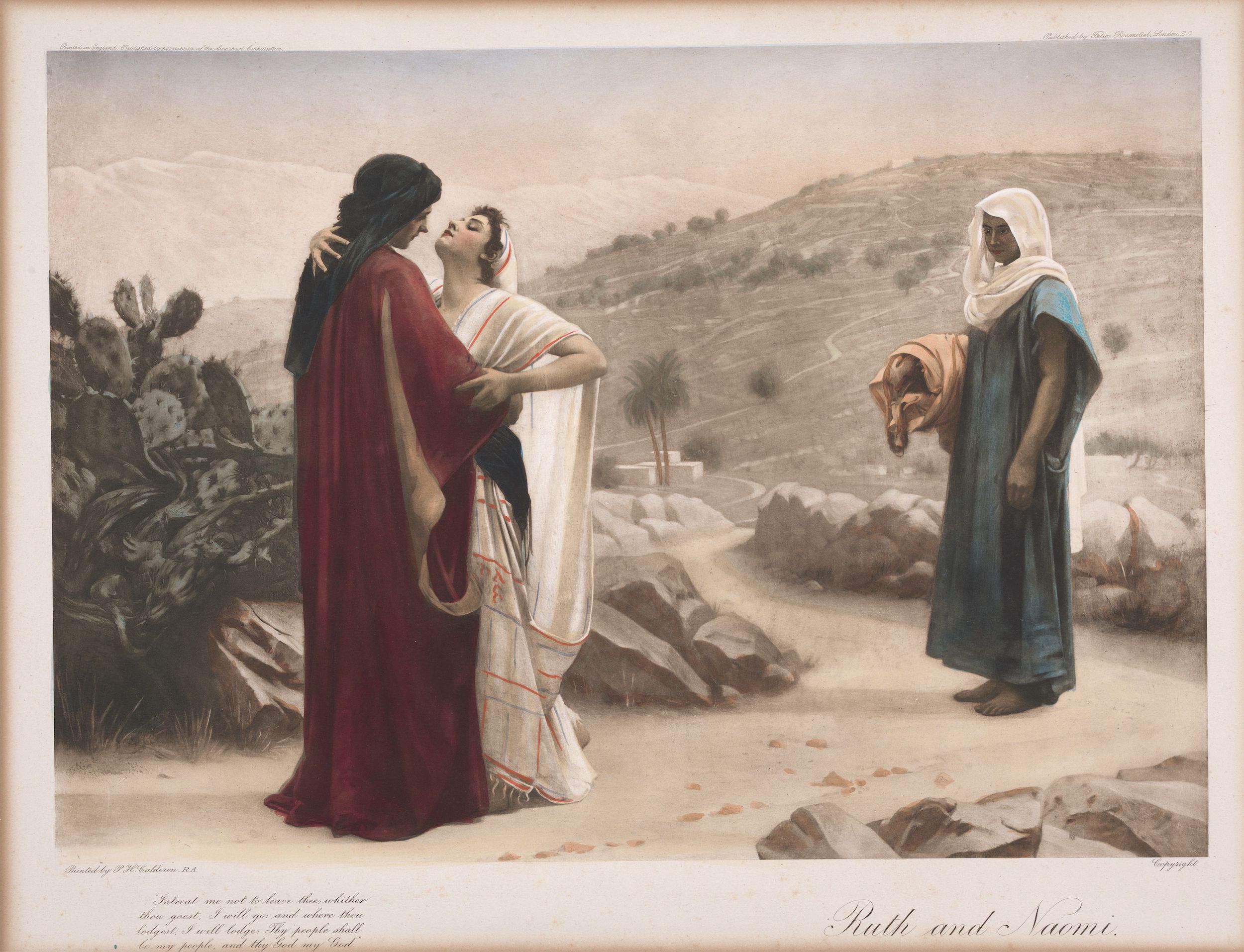 Ruth and Naomi, print by Philip Hermogenes Calderon, 1833–1898. Yale Center for British Art.
