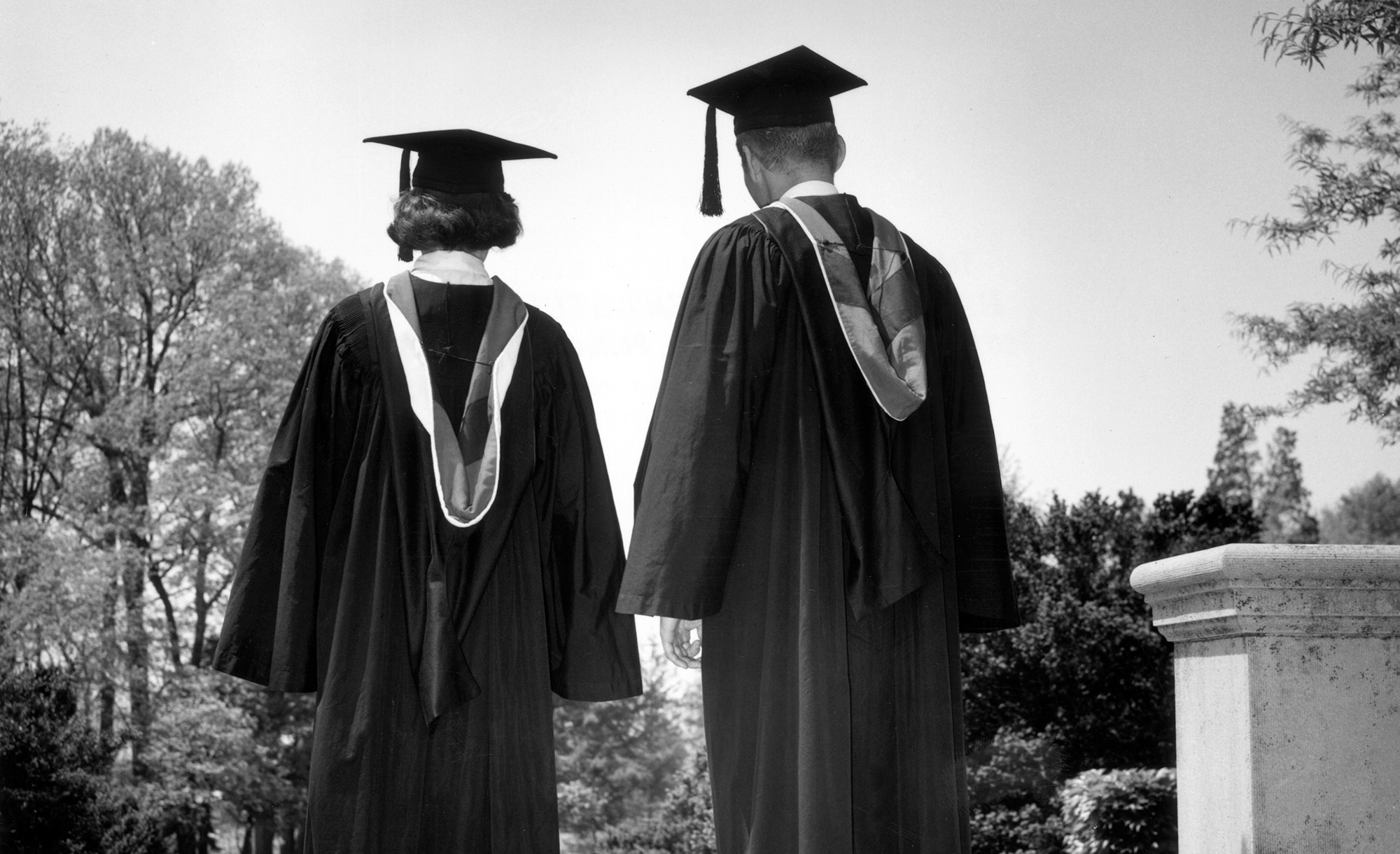 Two graduates in 1955. Harold M. Lambert/Lambert/Getty Images.
