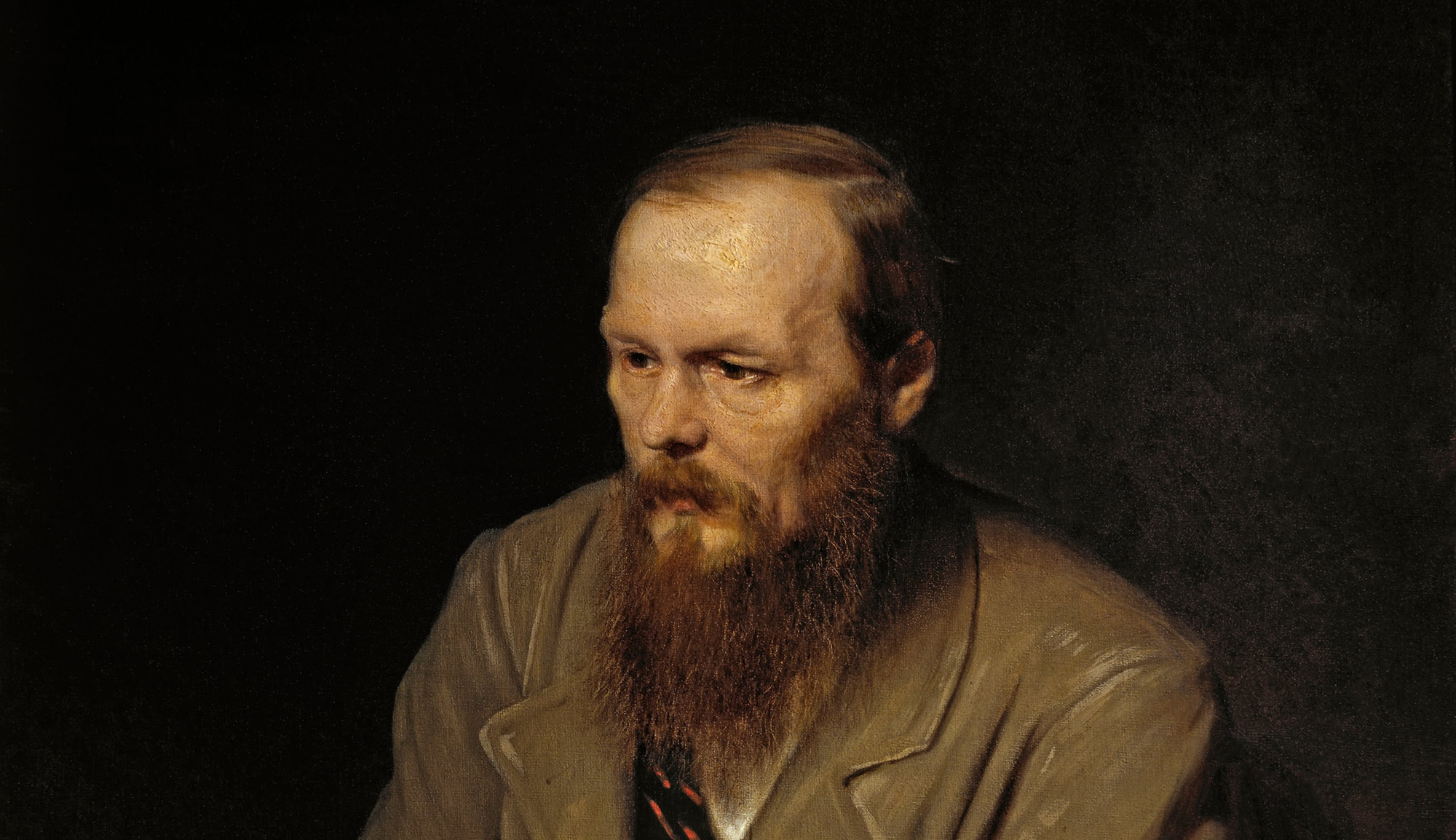 From a portrait of Fyodor Dostoevsky by Vasily Perov, 1872. Wikipedia.
