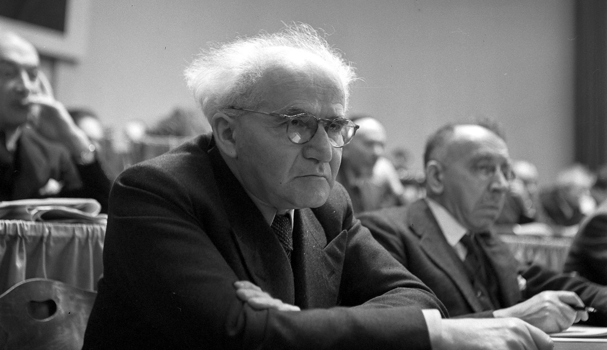 David Ben-Gurion at the 22nd Zionist Congress in 1946. RDB/ullstein bild via Getty Images.
