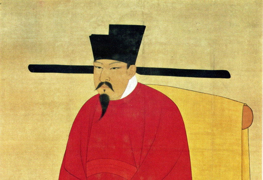 A scroll painting of the Emperor Shenzong of the Song Dynasty (960-1279 CE), noted for its cultural flowering and economic achievement. Courtesy Wikimedia Commons.